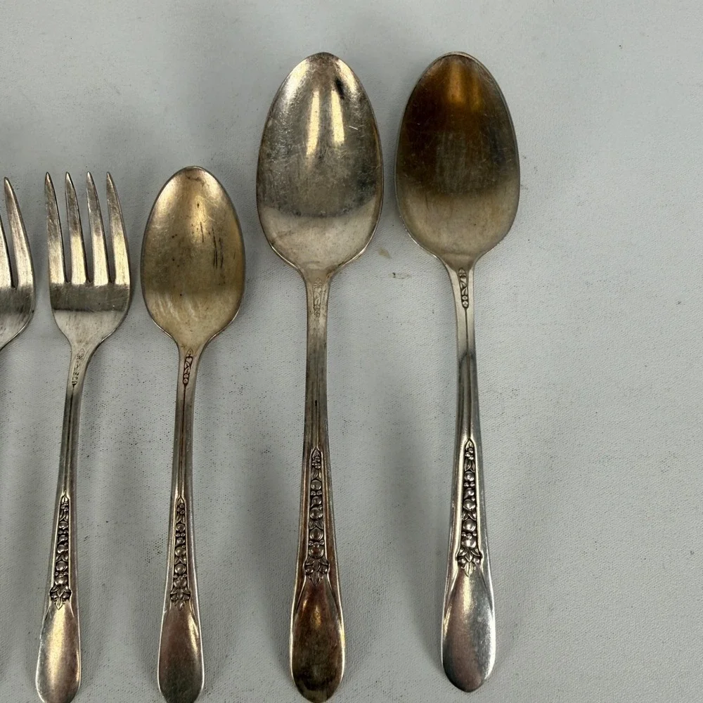 Vintage Priscilla Lady Ann Silverplate WM Rogers 1941 lot of 9 Flatware